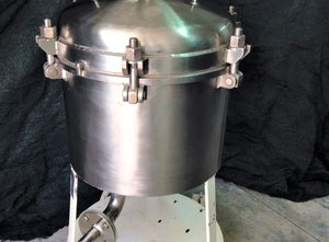 Used Stainless Steel Tank with Wheels and Pressure Gauge