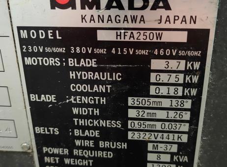 AMADA HFA-250W P240228257