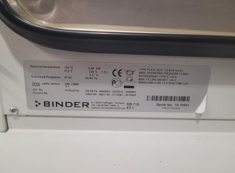BINDER réfrigéré KB-115 P241217190