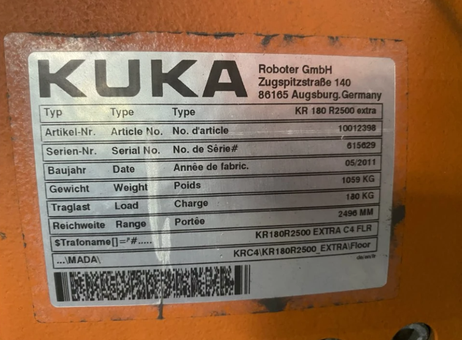 KUKA KR 180 P250401104