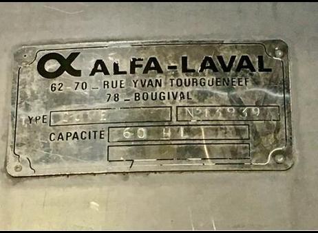 Alfa Laval 60 hl - 6 m3 P250507360
