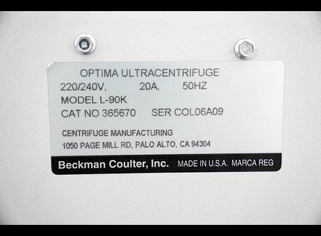 Beckman Coulter Optima L-90K P250604142