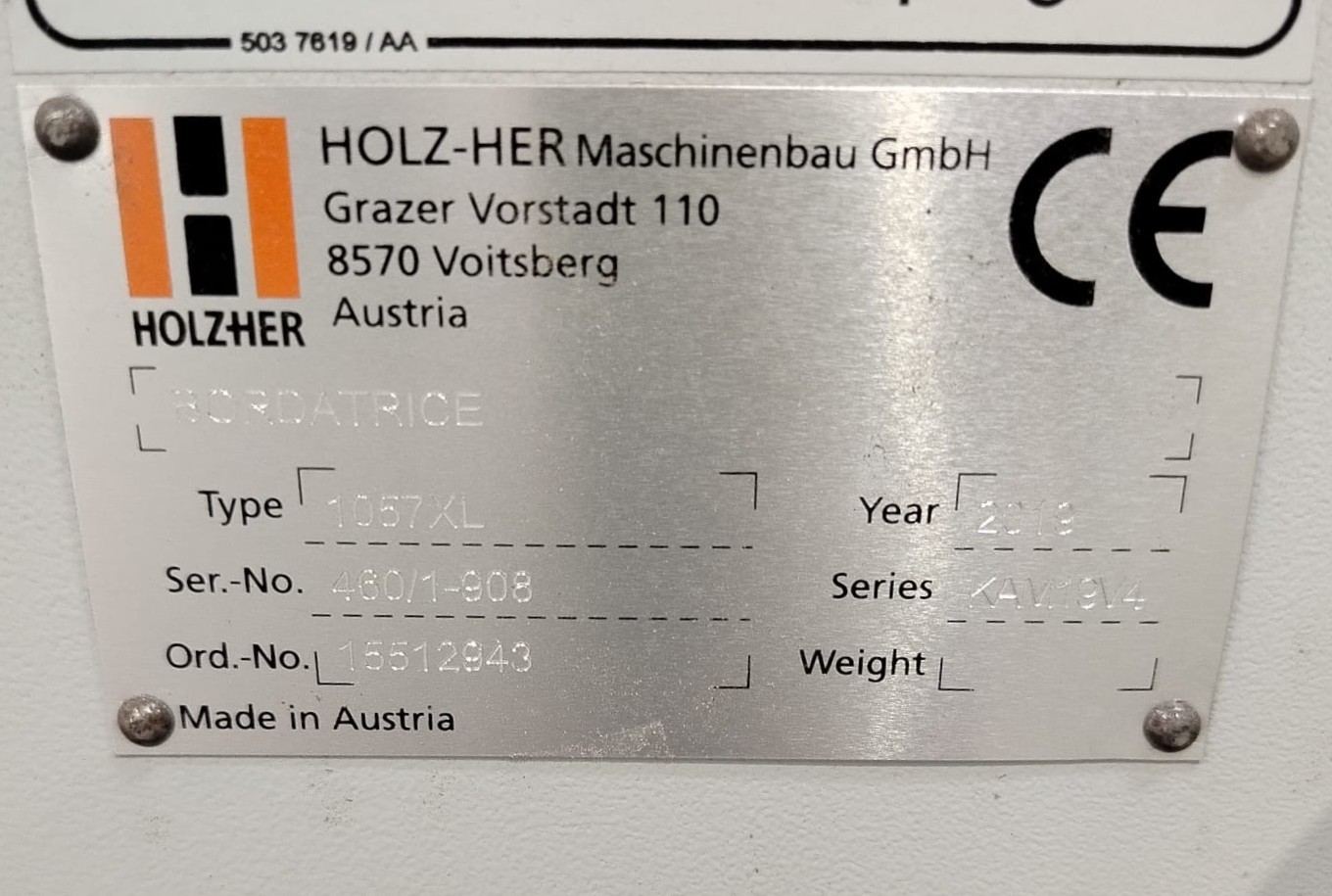 Holzer 1057 XL - Machines for sale & specifications Used machines