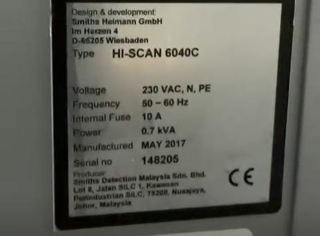 HI-SCAN 6040C Smiths detection X-ray unit Used machines - Exapro
