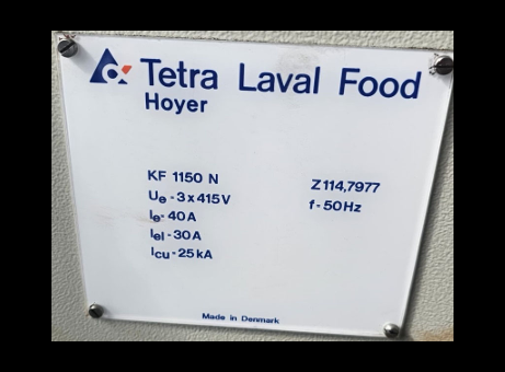 Tetra Laval Food Hoyer Models KF500XC/KF1150N/KF1150XC/KF1200N/FR200 P251230027