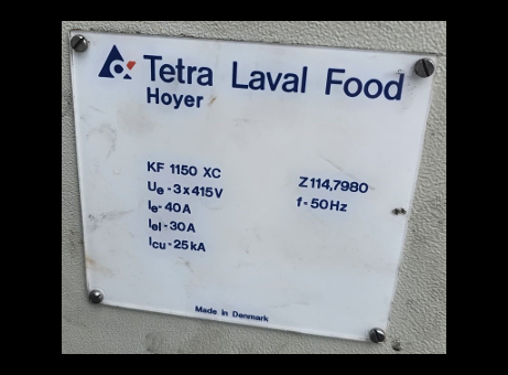 Tetra Laval Food Hoyer Models KF500XC/KF1150N/KF1150XC/KF1200N/FR200 P251230027