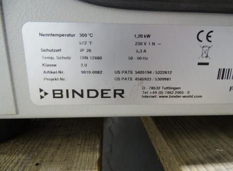 Binder Electric Oven P260205168