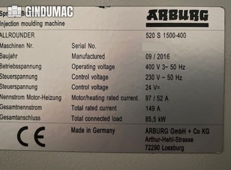 Arburg 520S-1500-400 P260205537