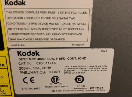 Used Kodak Magnus 400 III LDA S with XPO Interface CTP system Used