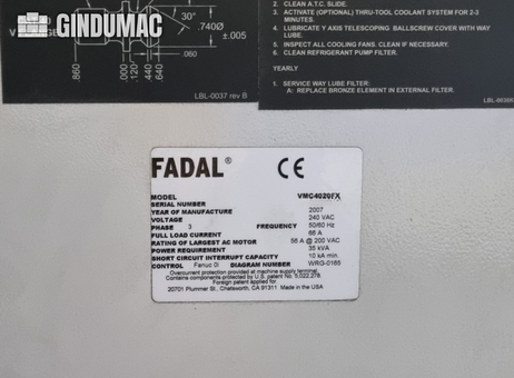 FADAL 4020 FX P260302107