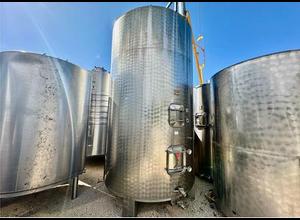 LAGOUARDE-Vertical cylindrical 304L stainless steel tank - Conical bottom on feet -204 HL- 2 units