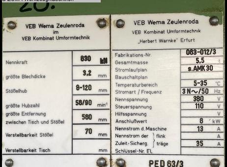 WMW-ZEULENRODA PED 63/3 P260326558