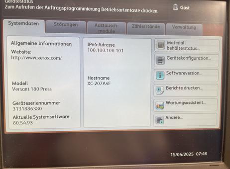 Xerox Versant 180 Press P260512077