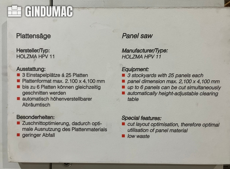 HOLZMA HPV11 P260629104