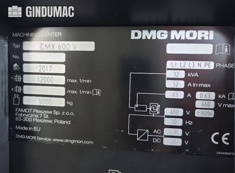 DMG MORI CMX 600V  P260701204