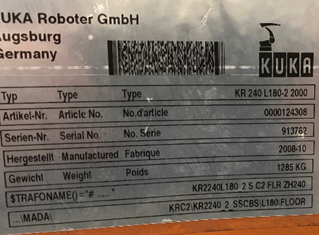 KUKA KR 240 L180-2 2000 P260706032