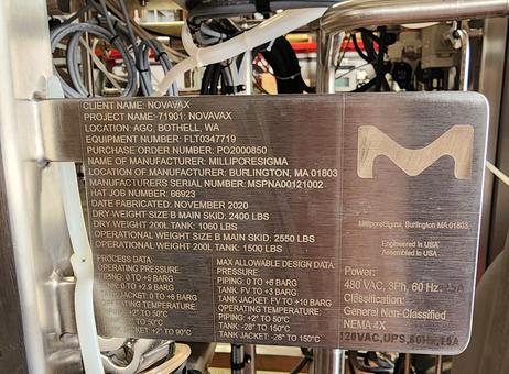 MilliporeSigma Ultrafiltration / Diafiltration TFF SKID P260731045