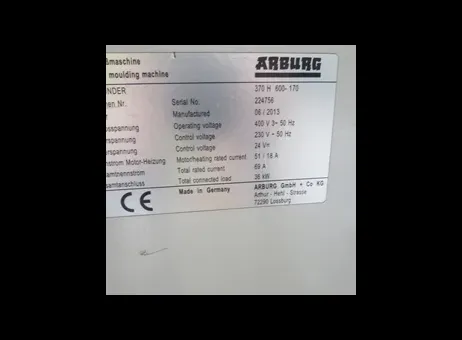 ARBURG A 370 H 600-170 Integralpicker V P260821333