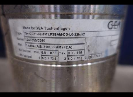 GEA Tuchenhagen YW-OD3"-SZ-TM1.P2BAM-DD-L0-22N/52 and TM1.P2BAM P260829190