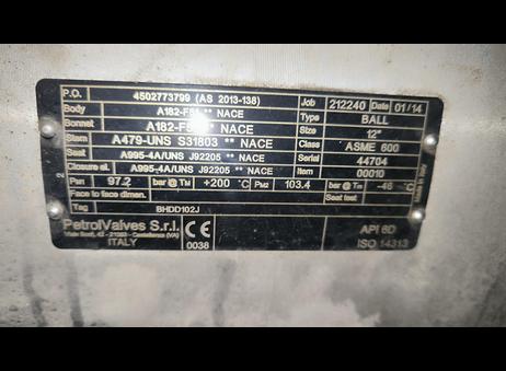 Petrol Valves A182-F51 P260910135