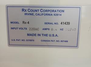 RX Count Corporation RX4 Bottle filling machine