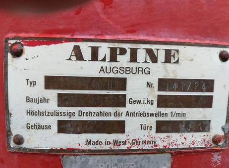 Alpine 500 UP beater plate P2610151007