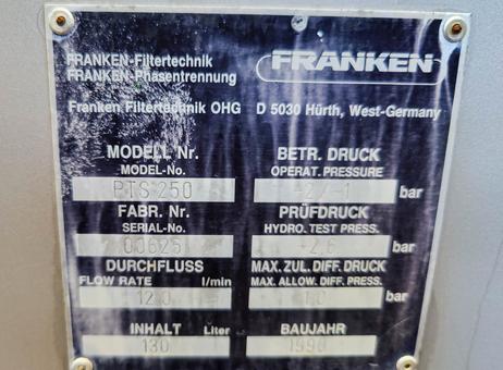 Franken PTS 250 phase separator P2610151242