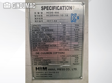 HIM HWAIL PRESS  HCDS-400 P261015513
