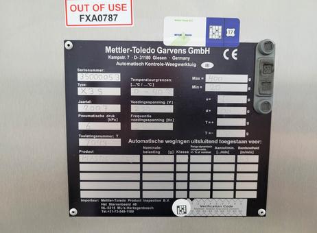 Mettler Garvens X3S "checkweigher" P2610161435