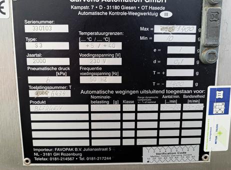 Mettler Garvens checkweigher P2610161477
