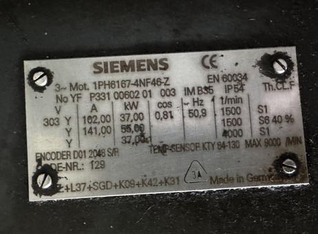 SIEMENS 1PH6167-4NF46-Z P261019027