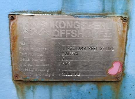 KONGSBERG OFFSHORE LARGE UMBILICAL REEL 37 LINE P261020036