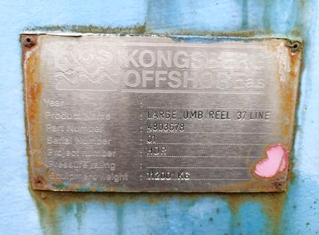 KONGSBERG OFFSHORE LARGE UMBILICAL REEL 37 LINE P261020036